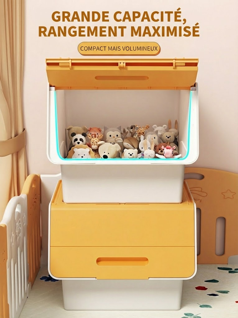 Boîte de Rangement Empilable Frontale