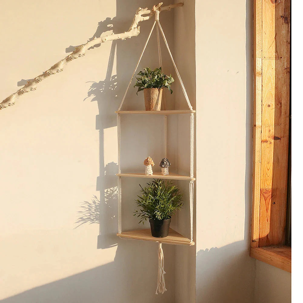 Etagère d'angle suspendue