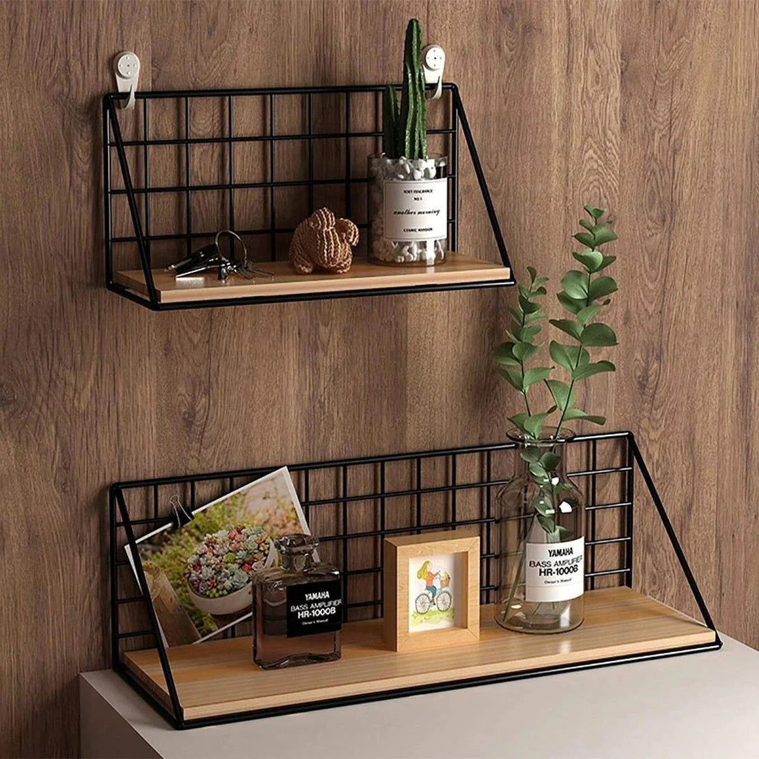 Etagere en métal et en bois