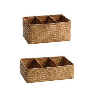 Panier en osier rectangulaire