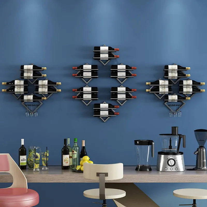 Porte bouteilles mural design